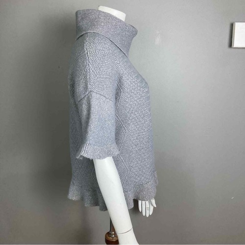 Garnet Hill sweater small short sleeve cable knit alpaca wool gray transitional - Picture 4 of 7
