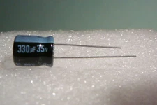 330 uf 35V 330 mfd LOT OF 12 JAMICON RADIAL CAPACITORS 105c USA FREE SHIPPING