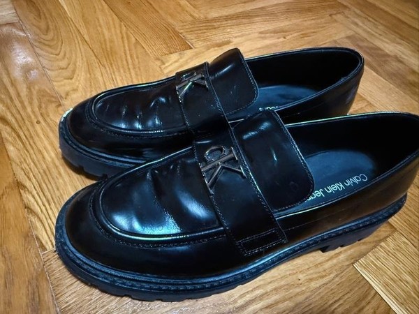 Women Calvin Klein Loafers Black Leather 41