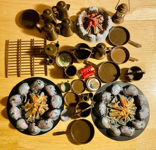 Vintage MARX Best of the West Campfire Cooking Accessories Lot #47