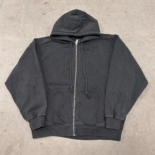 John Galt Hoodie Mens Washed Black Fleece Lined Brandy Melville Full Zip Casual