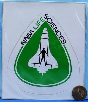 NASA STICKER vtg Life Sciences Space Shuttle Astronaut / Human Research Data