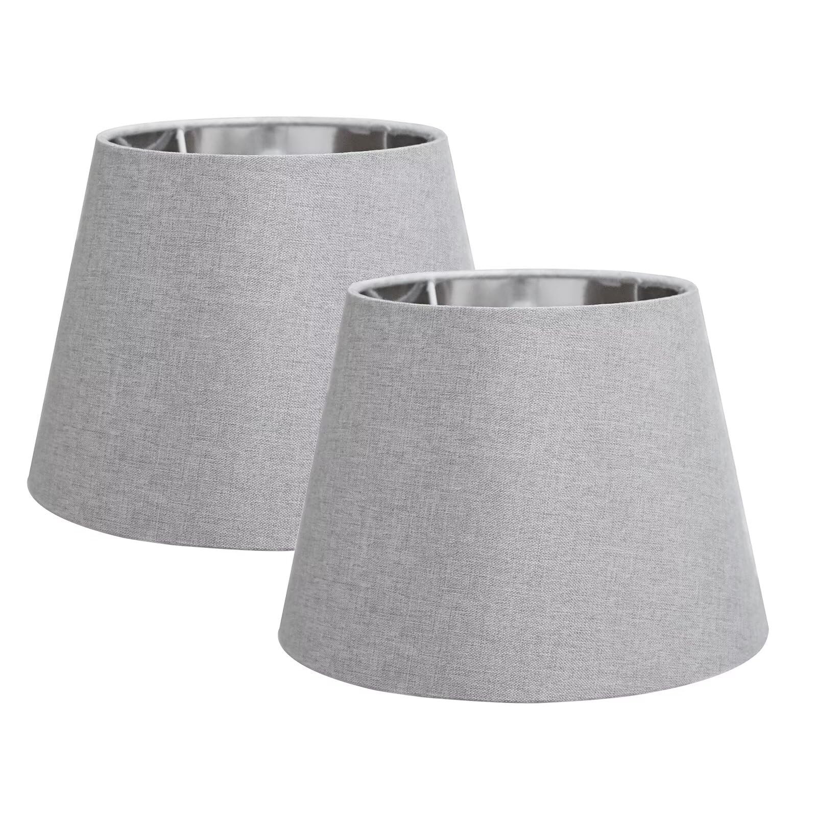 Abat-jour conique gris anti éblouissement en tissu pour rénover deux lampes