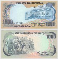 1972 South Vietnam 1000 Dong Banknote P-34a UNC