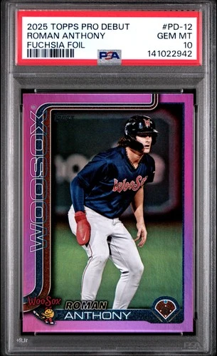 2025 Topps Pro Debut #12 Roman Anthony Fuchsia Foil PSA 10 POP 1