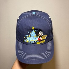 Disney Parks Mickey Mouse Castle Baseball Cap Strapback Hat Youth Boys Blue