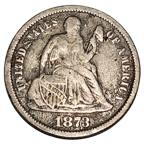 1873 Seated Liberty Dime (No Arrows) – Good Condition – 90% Silver – #948