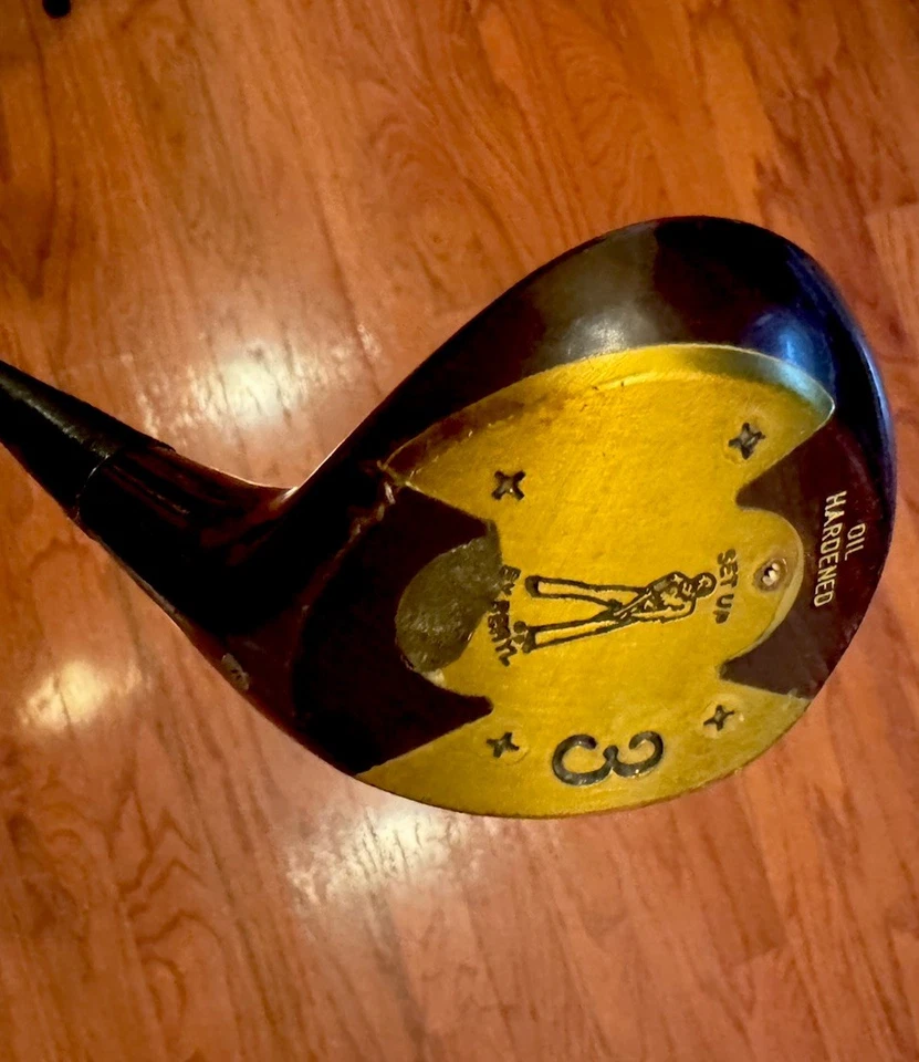 Persimmon 3 Wood & 5 Wood Oil Hardened “Set Up By Beryl” Unmarked Steel Shaft - Image 2 of 4