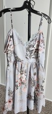 Lulus floral blue-gray elegant mini dress size L