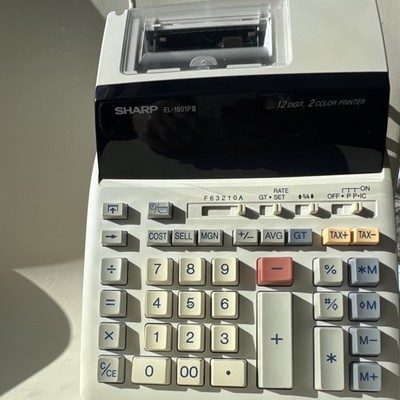 Sharp EL-1801PIII Printing Calculator 12-Digit 2 color printer  Large Keys ￼