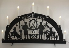 Schwibbogen Lichterbogen elektrisch beleuchtet Metal Motiv "Erzgebirge" 