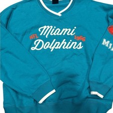 47 Brand Miami Dolphins 1966 NFL V Neck Sweatshirt Women's X-Large