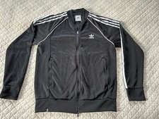 Adidas Originals SST Track Jacket Black White 3 Stripe Full Zip Men’s Small