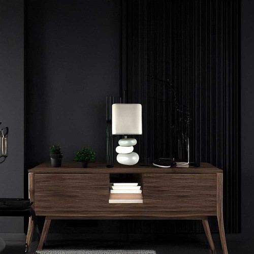 Lampe de Table Céramique Design Moderne Douille E14 Chevet Fabriqué en Italie - Photo 5 sur 8