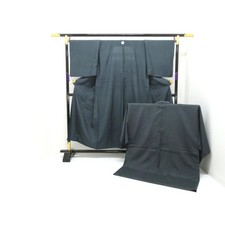 Authentic Men's unlined kimono and haori jacket set 2 pieces with a "Maru ...