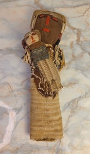Rare -Ancient Antique Chancay Burial Peruvian Inca Native American Doll 2 Babies