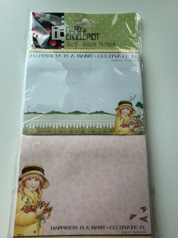Mary Englebreit  2 Self stick notes Happiness is a habit cultivate it 40pgs each