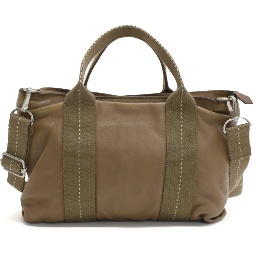 HERMES Caravan Horizontal PM Hand Shoulder Bag Brown Leather