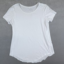 Lululemon Love Curved Hem Crewneck T Shirt Pima Cotton White Sz 6 Short Sleeve