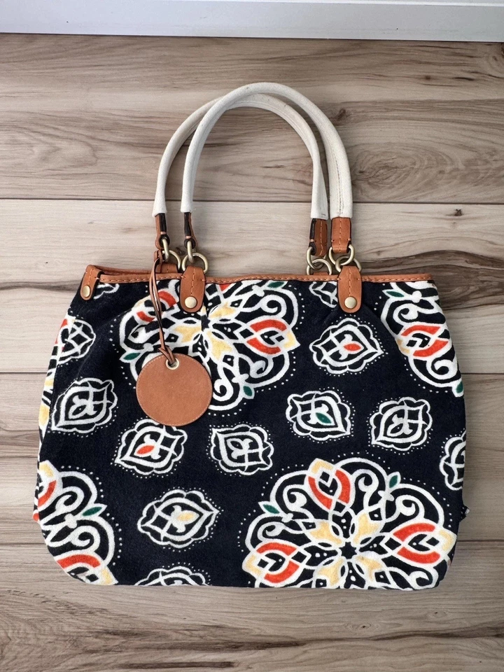 Bolso de Mano Juicy Couture Reversible Tela Terry Y2K De Colección Bolso de Mano Grande Cuero Foto 4 de 4