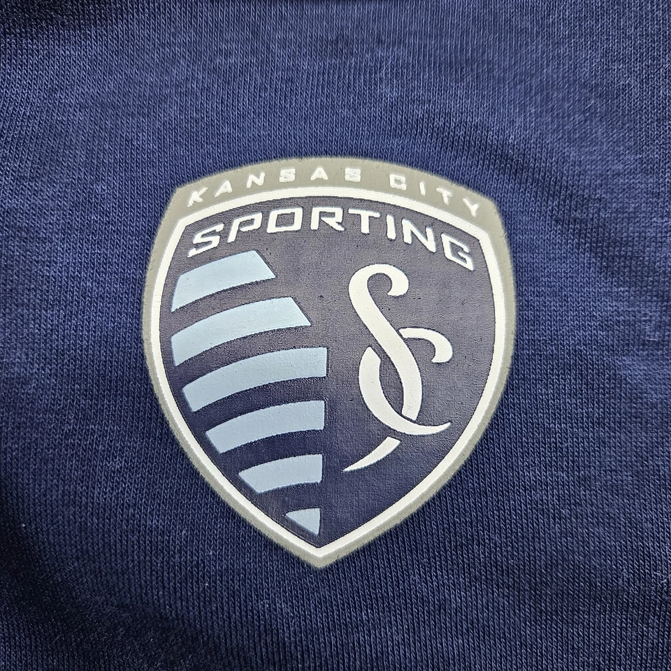 Fanatics Sporting KC Kansas City 2XL Quarter Zip Hoodie Long Sleeve Fleece Blue  - Image 3 of 4