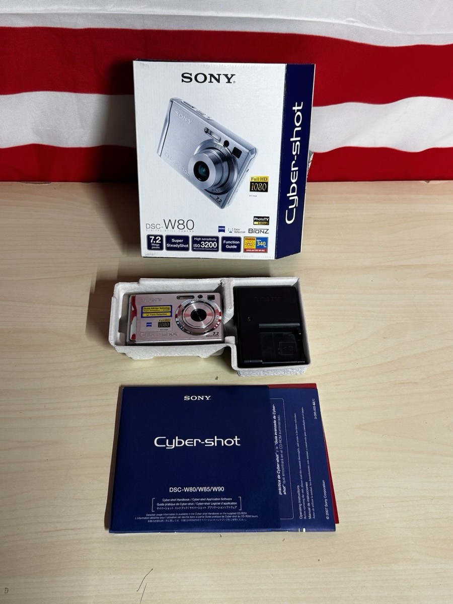 Sony Cyber-shot DSC-W80 7.2MP Digital Camera - Silver for