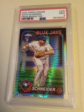2024 Topps Chrome Davis Schneider PRIZM REFRACTOR #290 Graded PSA 9 Mint Rookie