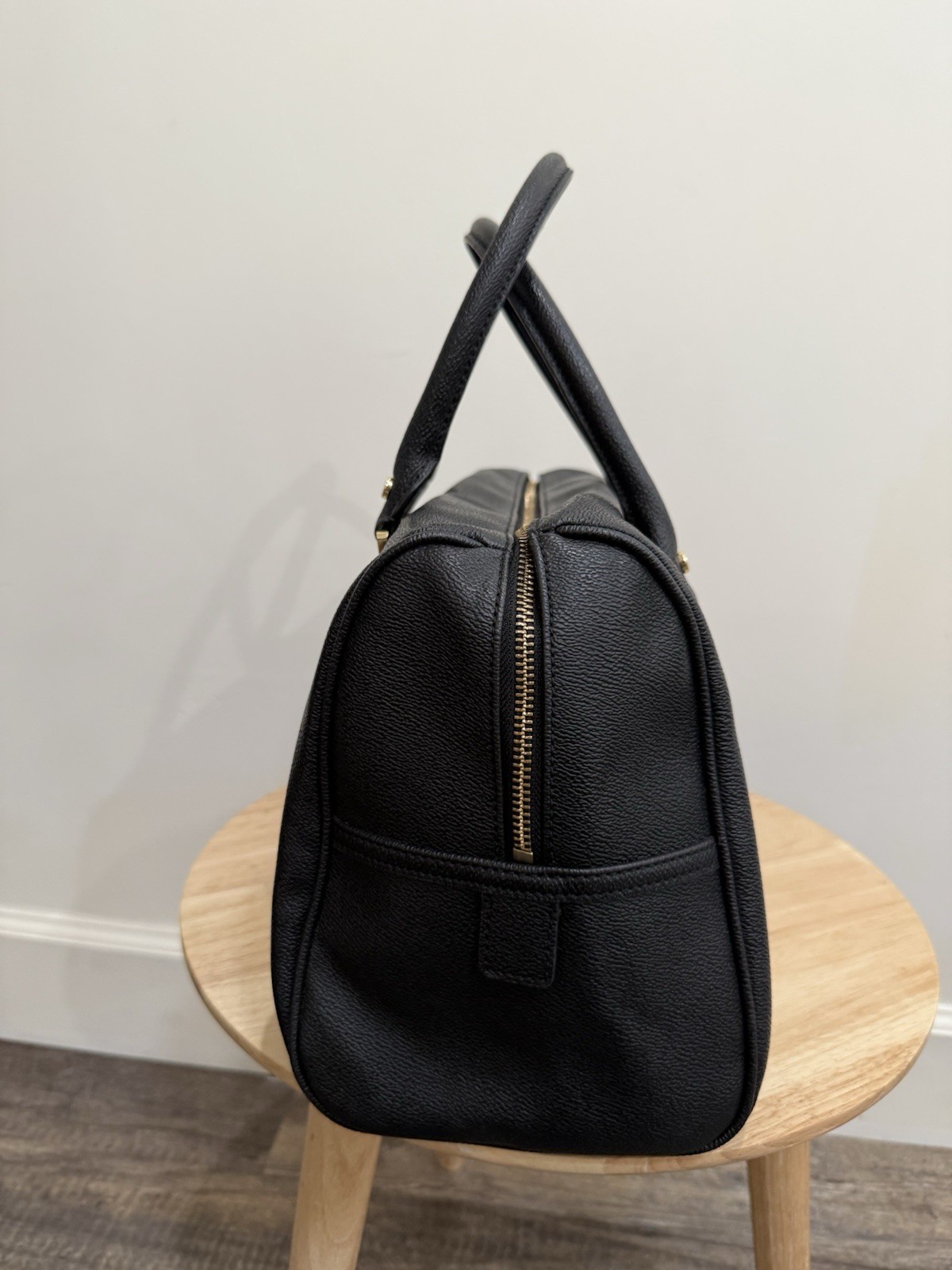 Tory Burch Black Leather Roslyn Satchel Shoulder Bag Gold Hardware thumbnail 4