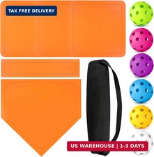 Rollable Baseball Base for Yard Practice Kit, 5 Baseball Home Plate Rubbe