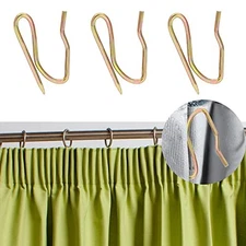 120 Pack Drapery Hooks for Curtains, 1 Inch Stainless Steel Hooks 120pcs Gold