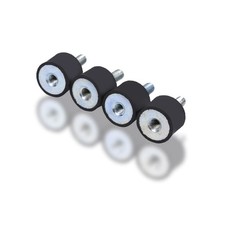 4 Pack M6 Rubber Vibration Isolator Mounts Black Stud Shock Absorbers Steel