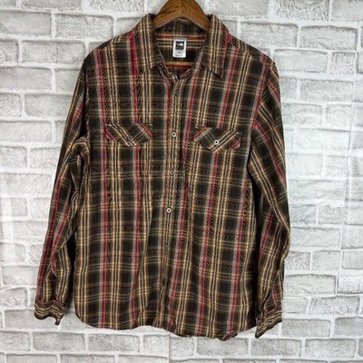 The North Face A5 Series Dark Plaid Double Pocket LS Button Up Shirt Mens MEDIUM