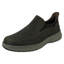 Image of Mens Clarks Leather Easy In Easy Out Casual Loafer Wide Fit Shoes 'Mullan Step'