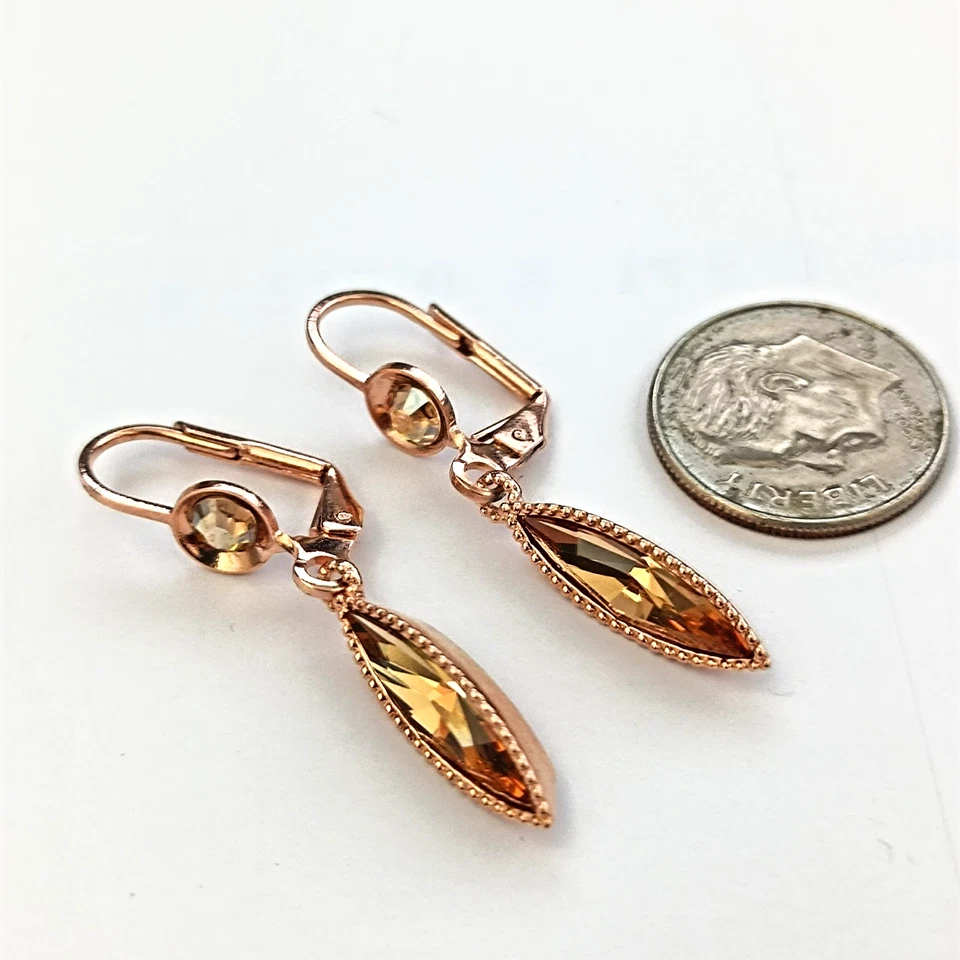 Pendientes Michal Negrin Románticos Tono Oro Cristal Marquesa Elegante Femenino Regalo Foto 4 de 4