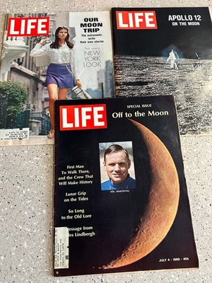 3 Vintage 1969 LIFE Magazines   Space Era History & Rare Photography