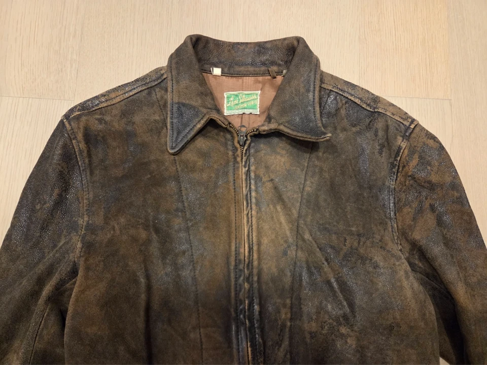 James Bond Skyfall Levi’s 复古 20 世纪 30 年代 Menlo 皮革夹克,尺寸 S 棕色 — 第 2/4 张图片