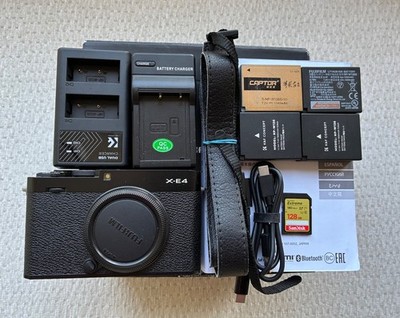 Fujifilm X-E4 26.1MP Mirrorless Digital Camera - Black (Body Only) With extras.