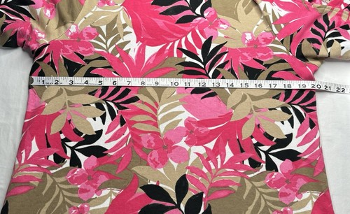 Ruby Rd Large rosa schwarz braun Blumen Top Cut Out 3/4 Ärmel gebraucht - Bild 7 von 10