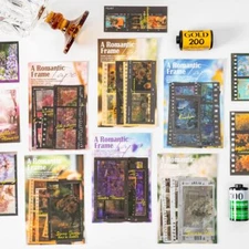 Flowers Films Transparent Stickers 20pcs Journal Planner Card Decorative Collage