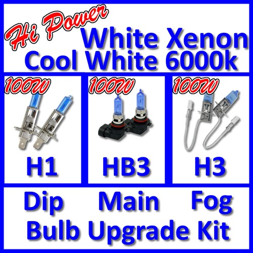 100W Hochleistung 6000K Weiß Xenon Scheinwerfer Leuchtmittel Haupt Dip H1 HB3 H3