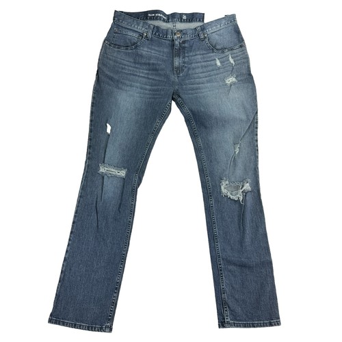 INC Concepts Mens Rio Low Rise Bootcut Distressed Blue Jeans Size