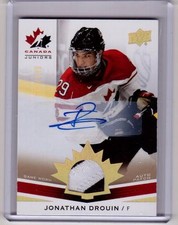 JONATHAN DROUIN 14/15 UD Team Canada Juniors SP Patch Auto Autograph Rookie /125