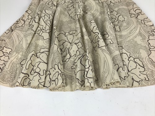 Target Skirt Beige Size 14 Brown Flare Sequins Cotton Knee Length Vintage Y2K - Picture 7 of 11