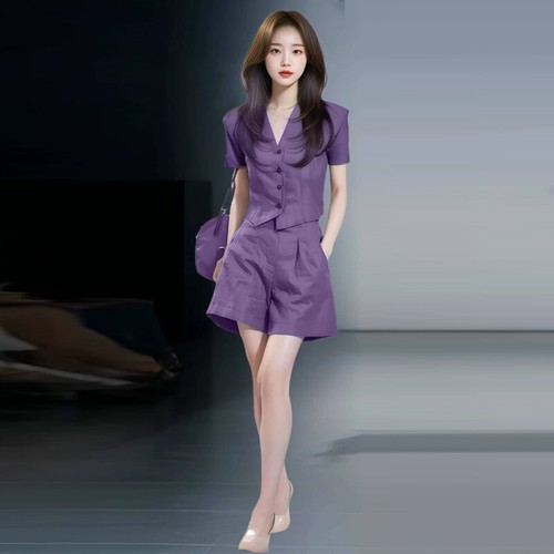 Fashion Women Suit Summer New V-neck Sleeveless Top Wide Leg Pants Two-piece Set - Picture 12 of 13