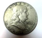 1962  D  Franklin Silver Half Dollar 90% Silver