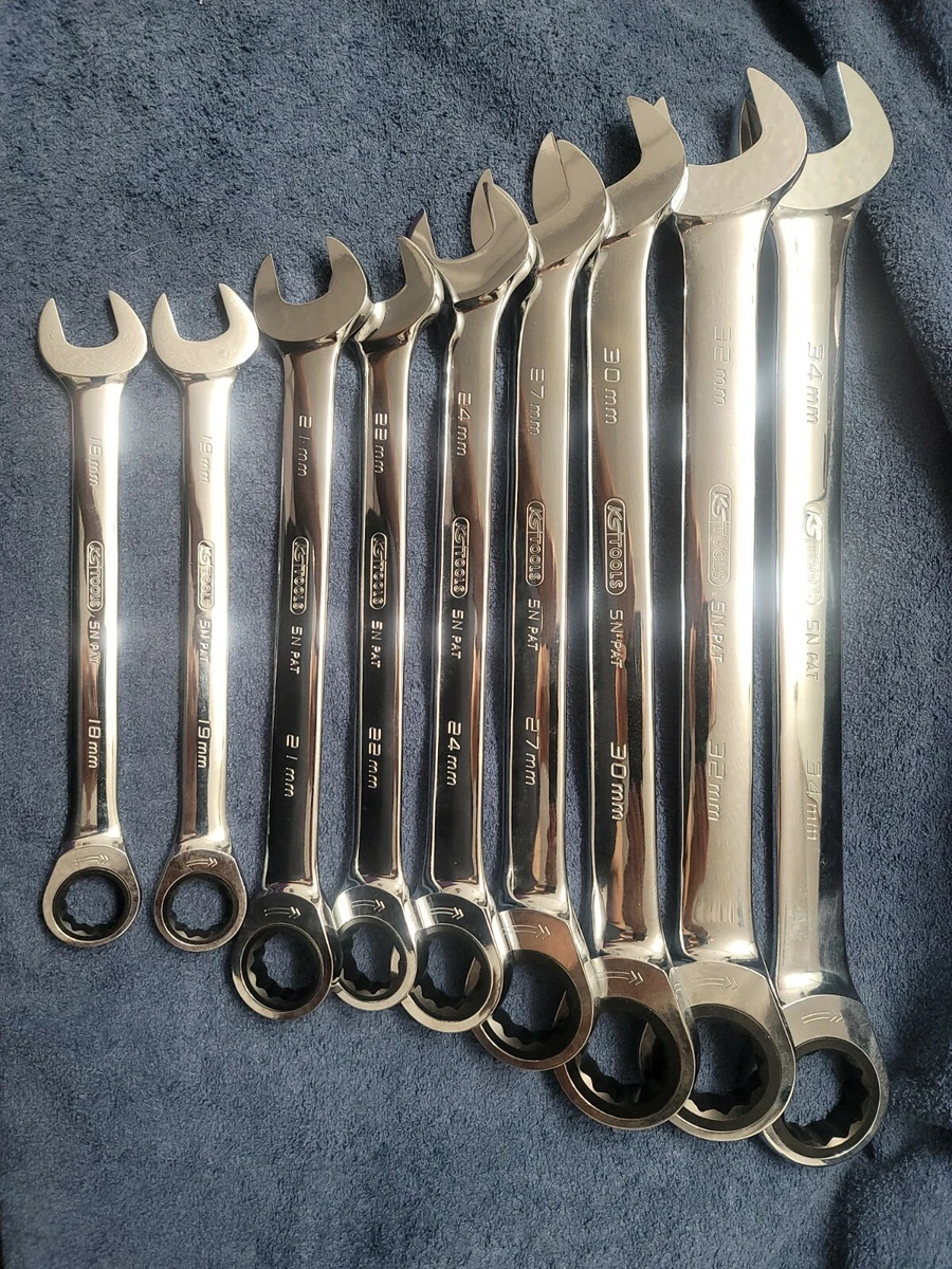 9 New KS tools METRIC ratchet wrenches 18 to 34 mm SEE DESCRIPTION