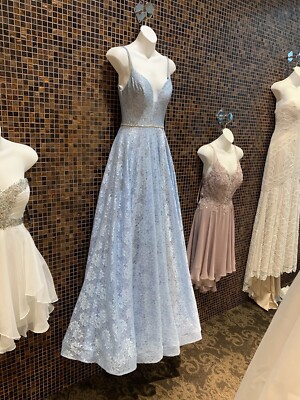 Jovani JVN03111 Lace Light Blue A-Line Prom Dress, size 00, worn once
