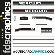 Mercury  90hp clamshell (early 80's) outboard decals/sticker kit