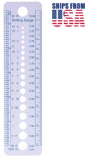 Knitting Crochet Needle Gauge, 2mm to 10mm White Durable Plastic Ruler Tool