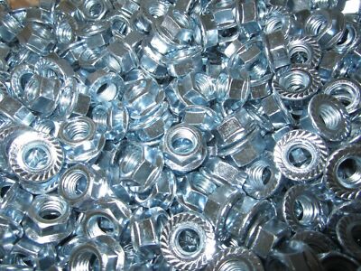3/8-16 Serrated Flange Lock Nuts/Wiz Nuts - Zinc Plated 500 Pieces